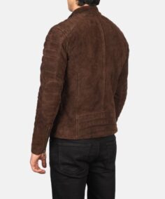 Faisor Mocha Suede Biker Jacket Back