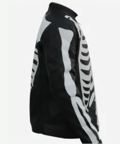 Halloween Skeleton Bones Leather Jacket Right Side