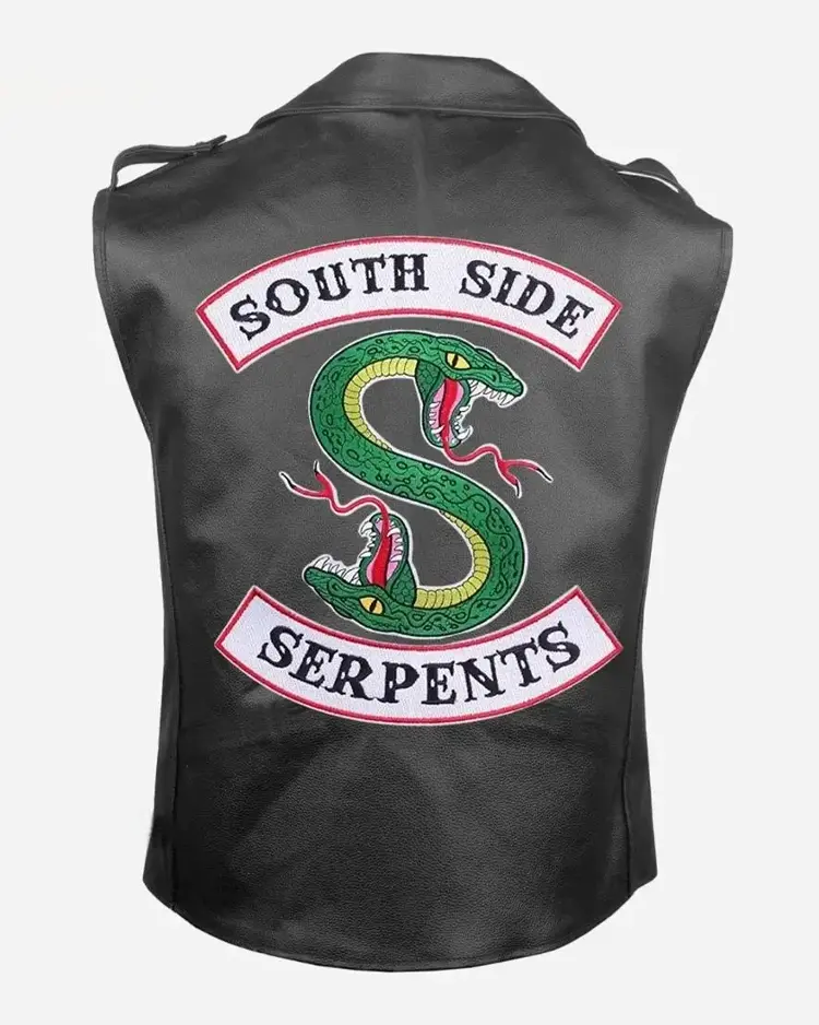 Southside Serpents Leather Vest Back Southside Serpents Leather Vest - Image 1
