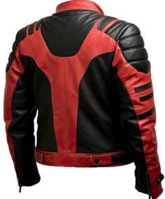 Men’s Red Black Sheepskin Biker Racer For Men And Women