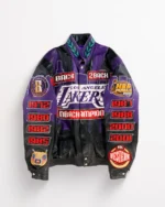 Los Angeles Lakers Back 2 Back 2001 Champions Jacket - front sleeves look - Trendy Leather Jackets
