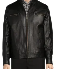Roundtree & Yorke Black Leather Hipster Jacket