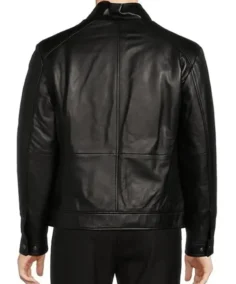 Roundtree & Yorke Black Leather Hipster Jacket back