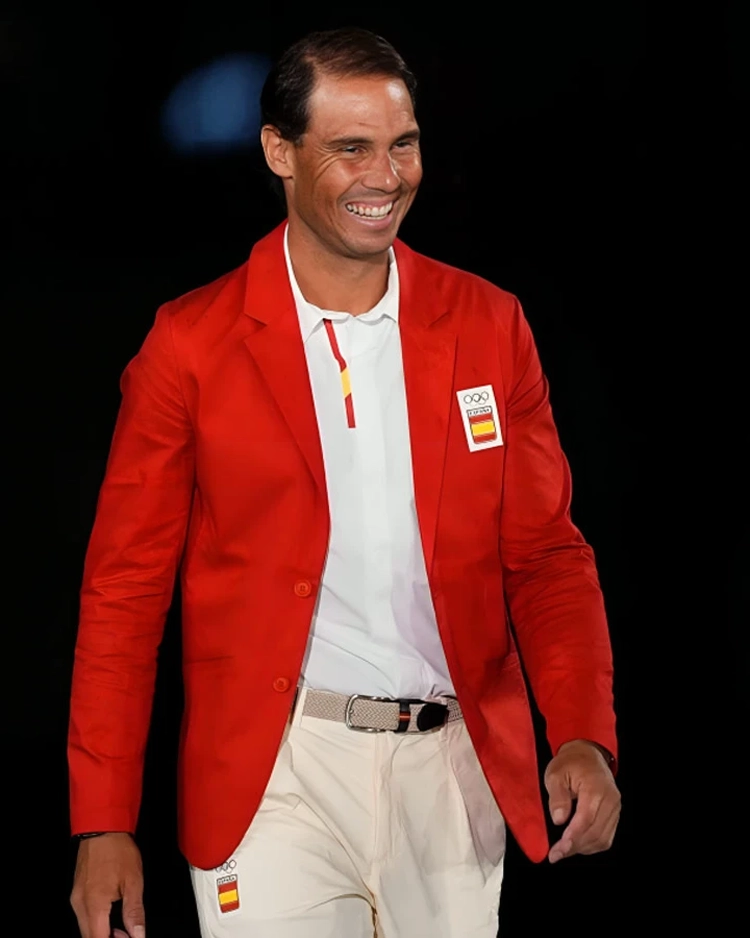 Rafael Nadal Paris Olympics 2024 Red Blazer Rafael Nadal Paris Olympics 2024 Red Blazer