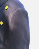 Vintage 1960's NYPD Officer Heavy Wool Reefer Jacket Coat close up