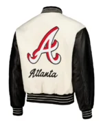 MLB Atlanta Braves PLEASURES Varsity Jacket back - Trendy Leather Jacket