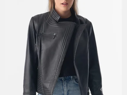 Black Friday &Amp; Cyber Monday Jackets Deals 2024 9 Women Black Riser Biker Leather Jacket - Trendy Leather Jackets