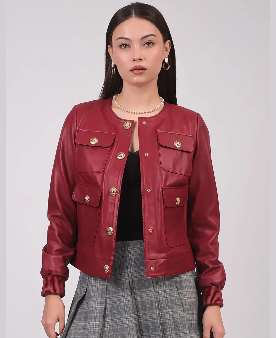 Sophisticated Red Leather Jacket Sophisticated Red Leather Jacket - Trendy Leather Jackets