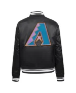 MLB Arizona Diamondbacks Black Satin Jacket Back - Trendy Leather Jackets
