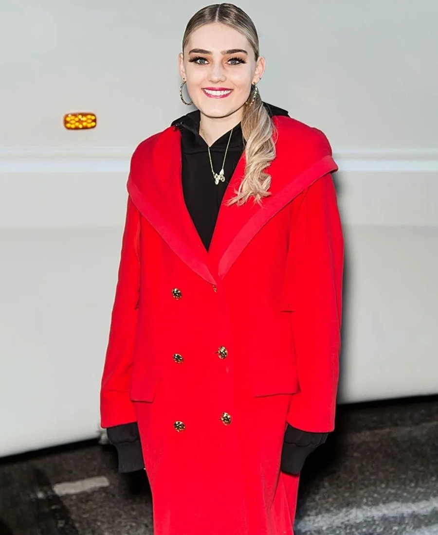 Meg Donnelly 100Th Thanksgiving Red Wool Coat Meg Donnelly 100Th Thanksgiving Red Wool Coat - Trendy Leather Jackets