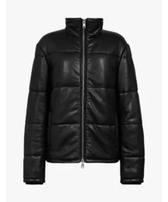 Men's Black Puffer Leather Jacket - Trendy Leather Jackets