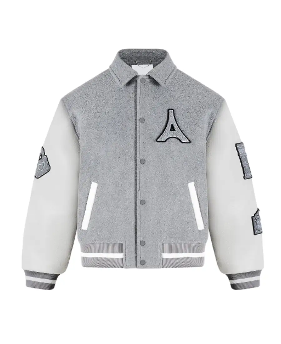 Mona Lisa Wool Blend Varsity Jackets Grey Mona Lisa Wool Blend Varsity Jackets Grey Trendyleatherjackets