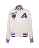 Shop MLB Arizona Diamondbacks Retro Classic Satin Jacket For Women On Sale - Trendy Leather Jackets