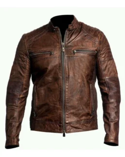 Shop Men's Renegade Racer Loud & Proud Brown Leather Jacket For Men And Women On Sale - Trendy Leather Jackets