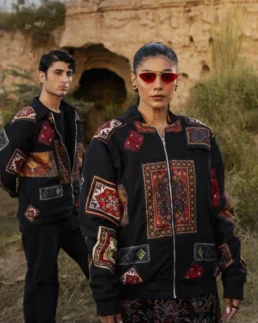 Shop Vintage Multi-Color Patchwork Winter Jacket For Men And Women On Sale - Trendy Leather Jackets