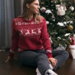 Women's Christmas Reindeer Sweater Red - Trendy Leather Jackets