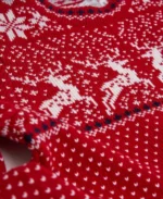 Women's Christmas Reindeer Sweater Red Close Up - Trendy Leather Jackets