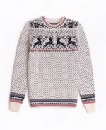 Women's Christmas Reindeer Sweater White - Trendy Leather Jackets