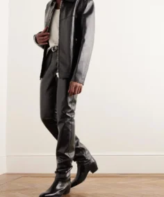 Celine Homme Black Leather Jacket Side - Trendy Leather Jackets