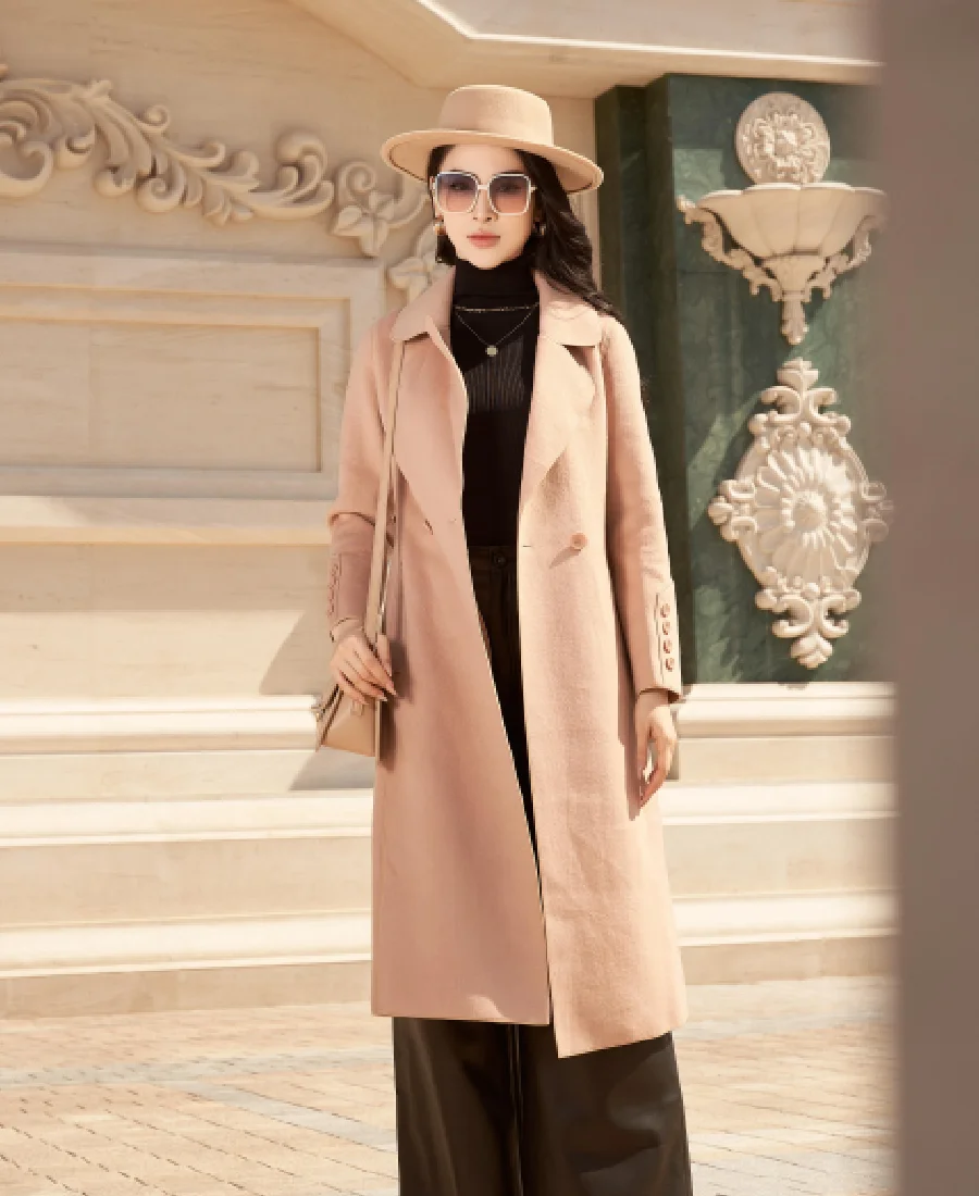 Double Breasted Long Wool Coat Double Breasted Long Wool Coat - Trendy Leather Jackets