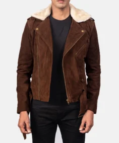 Furton Mocha Suede Biker Jacket - Trendy Leather Jackets