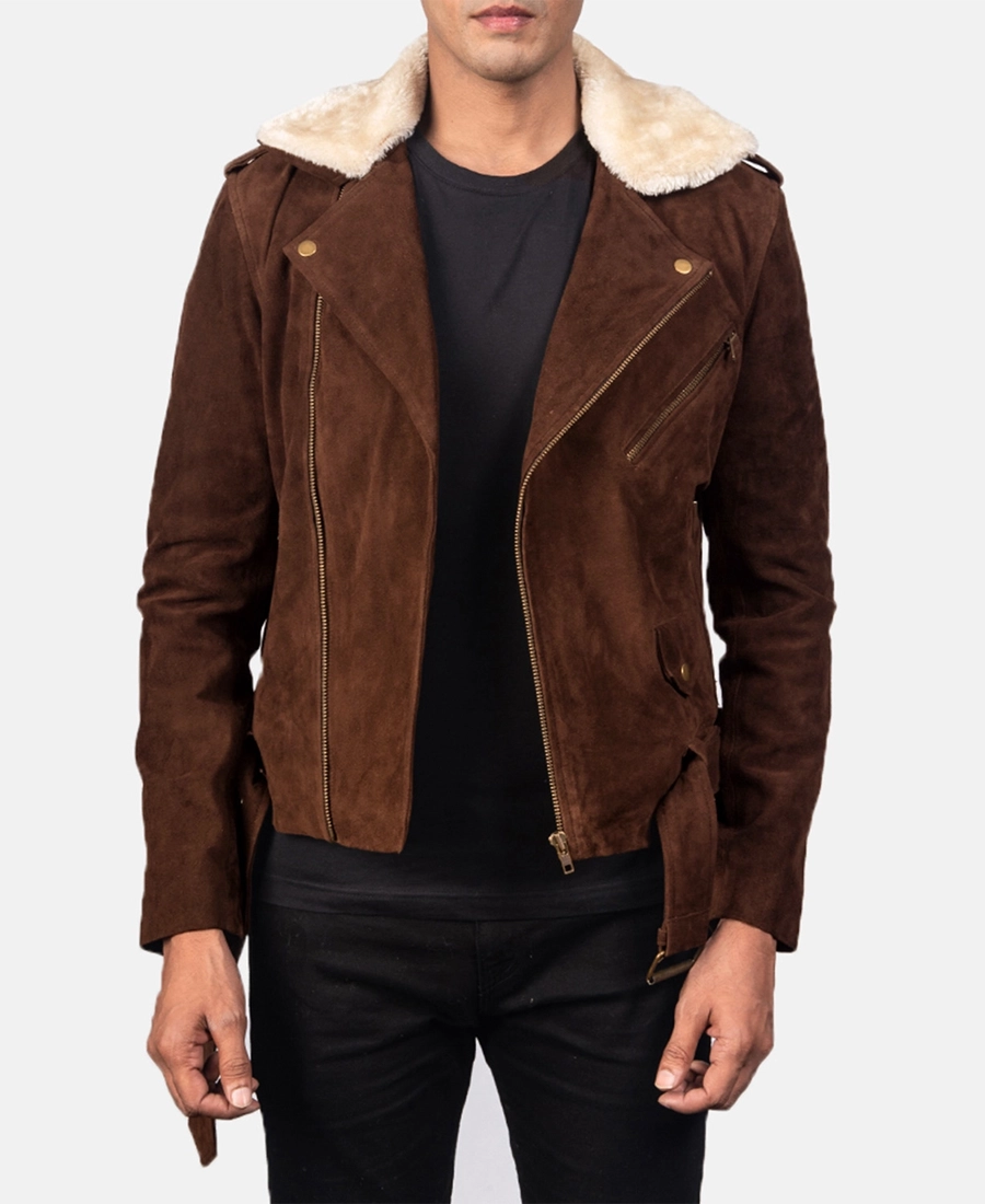 Furton Mocha Suede Biker Jacket Furton Mocha Suede Biker Jacket - Trendy Leather Jackets