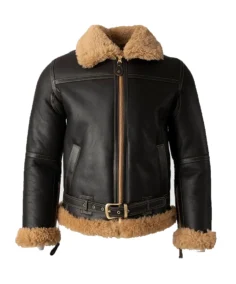 Lewis Battle SF Bomber Shearling Fur Jacket - Trendy Leather Jackets