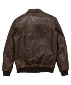 Men's A2 Aviator Cockpit Brown Bomber Leather Jacket Back - Trendy Leather Jackets