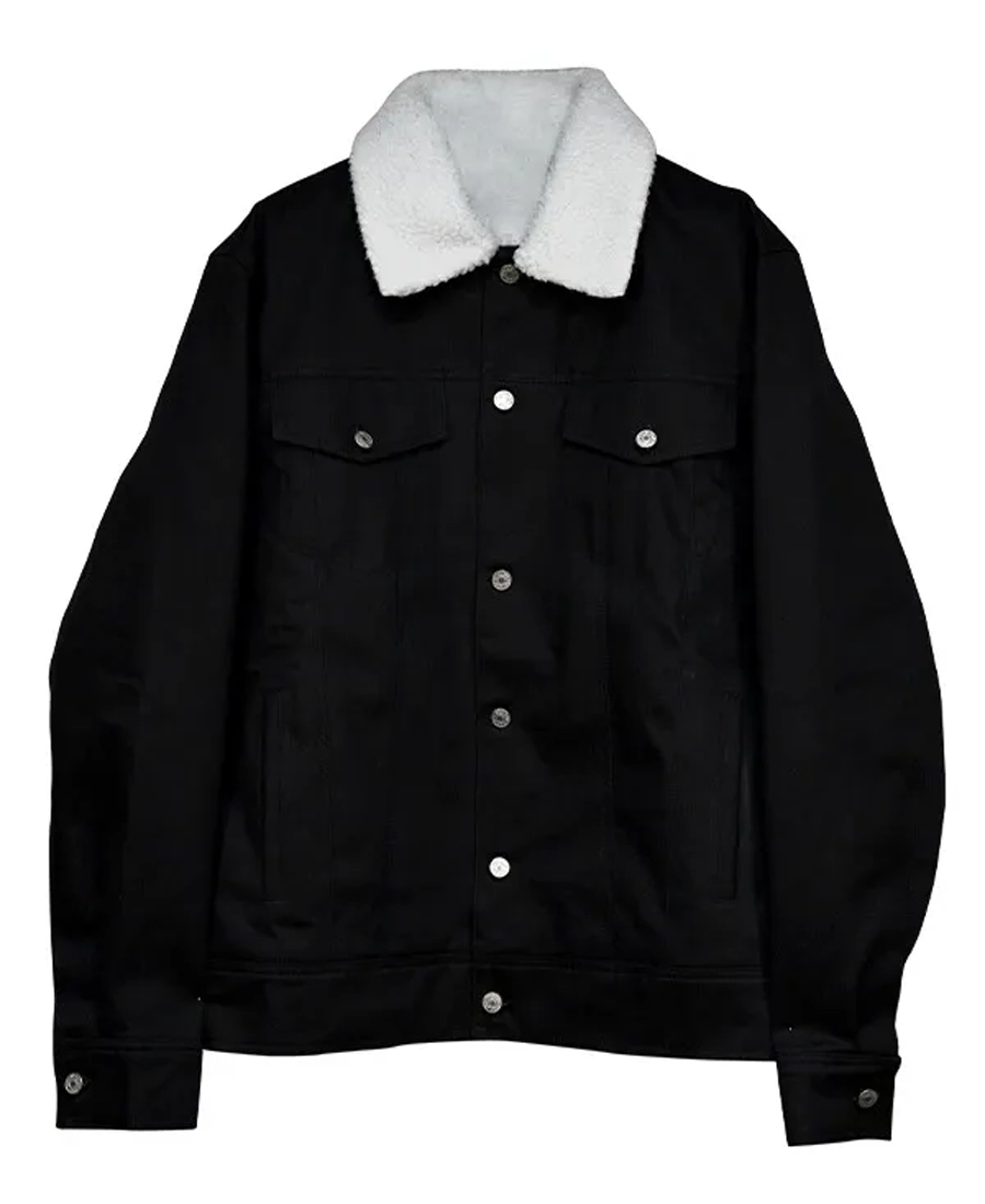 Men'S Black Denim Shearling Jacket Men'S Black Denim Shearling Jacket - Trendy Leather Jackets