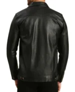 Men's Holland Black Leather Trucker Jacket Back - Trendy Leather Jackets
