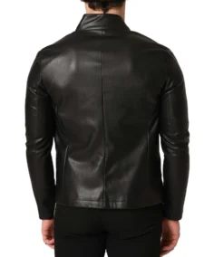 Men's Lambskin Lightweight Black Leather Jacket Back - Trendy Leather Jackets