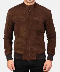 Men's Mocha Sven Suede Bomber Jacket - Trendy Leather Jackets