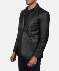Shop Daron Black Leather Blazer For Men And Women - Trendy Leather Jackets