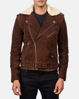 Shop Furton Mocha Suede Biker Jacket For Men And Women - Trendy Leather Jackets