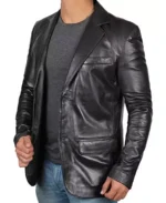 Shop Men's Black Leather Blazer Jacket For Men And Women - Trendy Leather Jackets