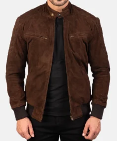 Shop Men's Mocha Sven Suede Bomber Jacket For Men And Women - Trendy Leather Jackets
