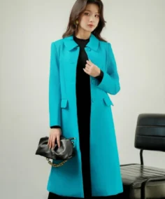 Sixdo Blue Long Woven Coat - Trendy Leather Jackets