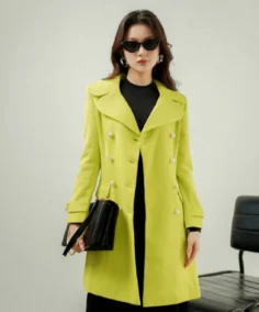 Sixdo Long Woven Coat Light Green - Trendy Leather Jackets