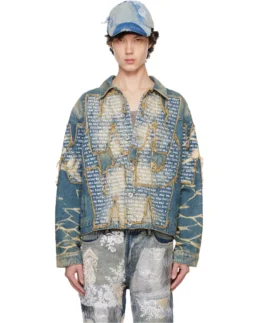 WDW Blue Overlay Denim Jacket - Trendy Leather Jackets