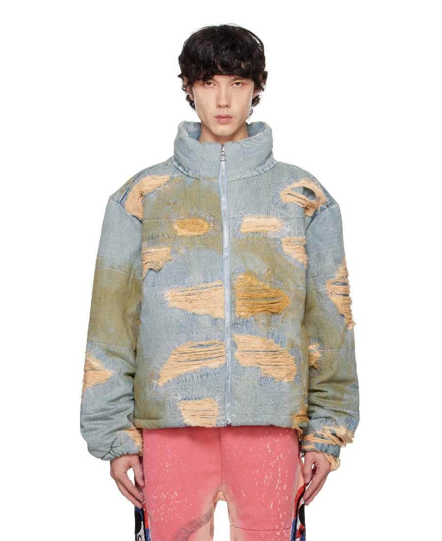 Wdw Blue Vintage Bomber Denim Jacket Wdw Blue Vintage Bomber Denim Jacket - Trendy Leather Jackets