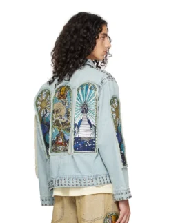 WDW Exclusive Blue Eternity Denim Jacket Back - Trendy Leather Jackets
