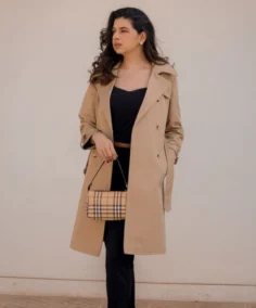 Women's Cia Nude Trench Coat - Trendy Leather Jackets