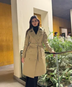 Women's Cia Nude Trench Coat Front - Trendy Leather Jackets