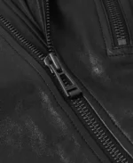 Belstaff V Racer Logo Appliquéd Leather Jacket Close Up - Trendy Leather Jackets