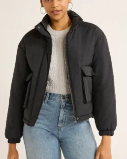 Scoop Women's Cargo Puffer Jacket - Trendy Leather Jackets