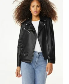 Scoop Women's Faux Leather Moto Jacket - Trendy Leather Jackets