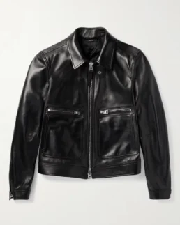 Tom Ford Black Leather Jacket - Trendy Leather Jackets
