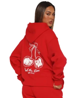 Feel The Love Oversized Red Hoodie Back - Trendy Leather Jackets