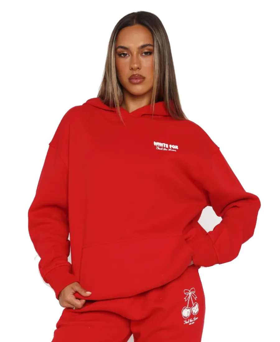 Feel The Love Oversized Red Hoodie Feel The Love Oversized Red Hoodie - Trendy Leather Jackets