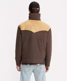 Men’s Western Style Puffer Jacket Back - Trendy Leather Jackets